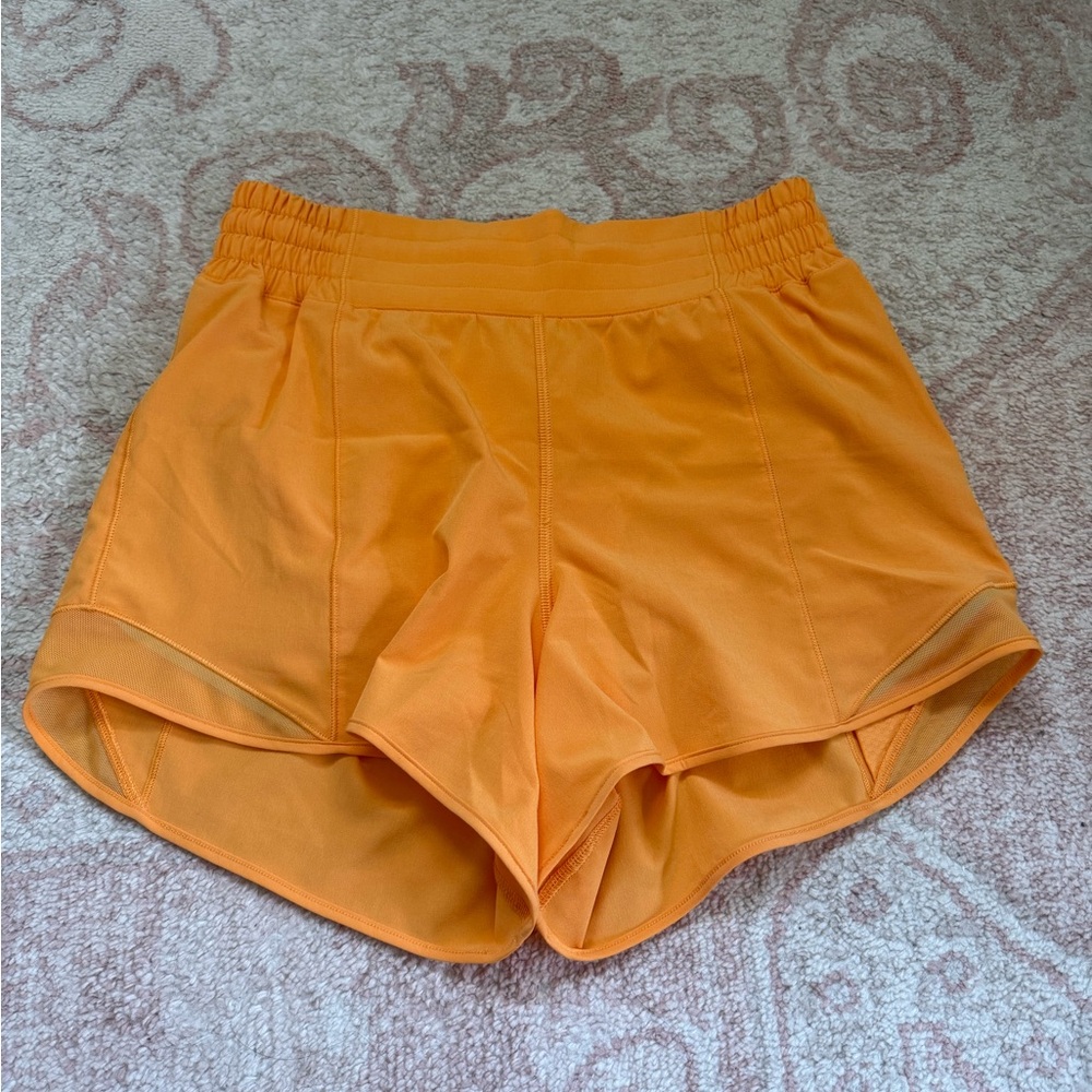 Lululemon Athletica Vibrant Orange Hotty Hot Athletic Shorts